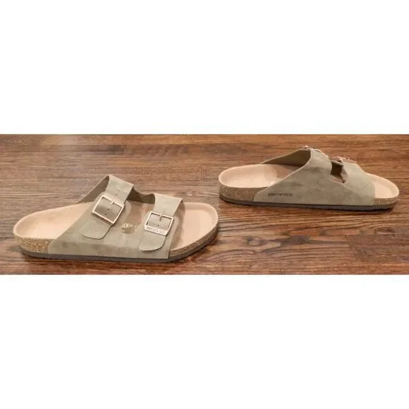 Birkenstock Suede Leather Sandals Shoes Men's Size 45 M12 READ NEW FLAWS - Picture 4 of 6